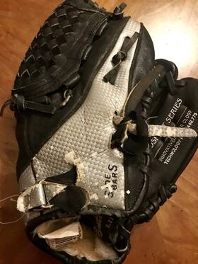 Gpp1075d Mizuno Power Close Leather Baseball Softball Glove 10.75 Inch Black Silver