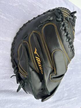Gxs50pf2rg Mizuno 34 Inch Left Hand Baseball/softball Leather Glove Black/gold