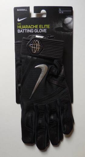 Nike 883419831157 Huarache Elite Batting Gloves Adult Unisex Black/black/chrome Large