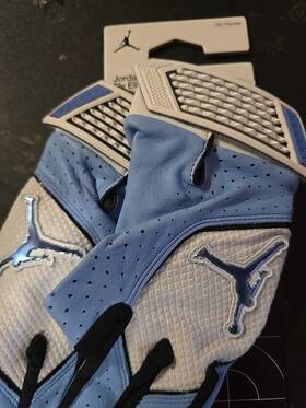 2025-nwts-nike Nike 887550026960 Jordan Knit Elite Batting Gloves Men White/valor Blue Xlarge