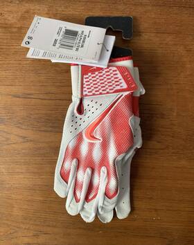 Nike 887791734631 Alpha Elite Baseball Batting Gloves Adult Unisex White/university Red Small