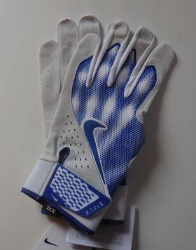 Nike 887791737441 Alpha Elite Text Batting Gloves Adult Unisex White/game Royal Xxl