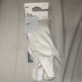 Inv302 Nike 887791738110 Alpha Text Batting Gloves Adult Unisex White/white/white Medium