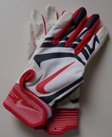 Nike Youth Alpha Huarache Edge Batting Gloves White M Navy University Red