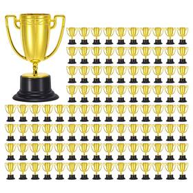 Pta230821tt000216eu Patikil 100 Pack Mini Gold Trophies Award Plastic 3.3 Inch Small Trophy Cups First Pl