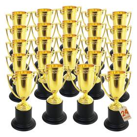 Sltrog4 Playbees Plastic Golden Cup Trophy For Kids - 24 Pack 4 Inch Achievement Prize Award