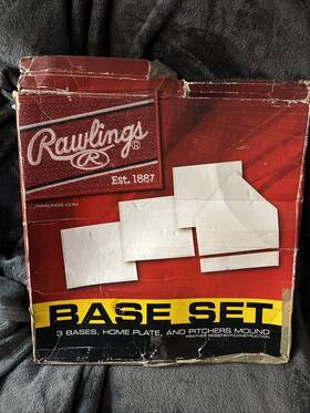 Rawlings 0393r-10j Base Set 3 Bases Home Plate Pitchers Mound Rubber Weather Resistant