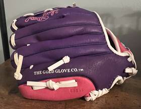 Rawlings 083321525681 Girls Glove Pink &purple Series Softball Tee Ball Ages 5-7