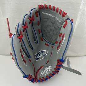 Rawlings 083321784019 Youth Tball/baseball Glove Gray/blue/red 11.5 Inch Right Hand
