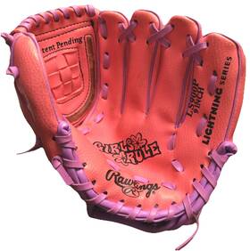 Ls900p Rawlings 083321967306 9 Inch Girls Rule Pink And Purple Baseball Glove Mitt Right Hand Thrower