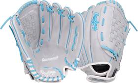 11138751243 Rawlings Fastpitch Softball Glove 12.5-inch Gray And Columbia Blue Right Hand 11138751243 Rawlings Fastpitch Softball Glove 12.5-inch Gray And Columbia Blue Right Hand
