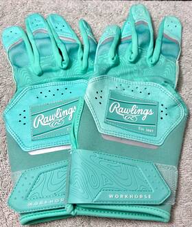 Wh25bg Rawlings 198308004797 2025 Workhorse Adult Baseball Batting Gloves Mint Green Medium