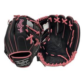 Rawlings 198308707322 R9 Baseball Glove 11.5 Inch Web Black Pink Right Hand Throw