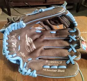 Rawlings 198308890680 Sure Catch Youth Baseball Glove Size 10.5 Mocah/electric Blue Rawlings 198308890680 Sure Catch Youth Baseball Glove Size 10.5 Mocah/electric Blue