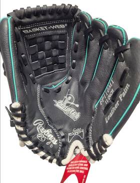 52824097 Rawlings Youth Baseball Gloves 5 Yr T-ball Black Playmaker 11 Inch Glove Black/teal