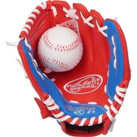 Rawlings 614129907791 Players Series Baseball Glove With Ball 9.5 Inch Red/navy Right Hand T