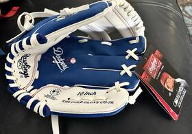 Rawlings 715099316436 Mlb Team Logo Youth Glove Los Angeles Dodgers Right Hand Throw 10 Inch Nwt
