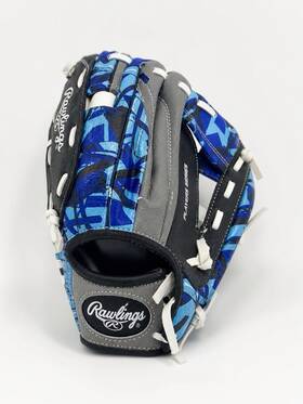 A115bg-3 Rawlings A115bg-3/0 Players Series Youth T-ball Glove Blue Camo/geo Pattern Ages 3 5