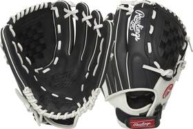 B08kb68bs3 Rawlings Shutout Fastpitch Softball Glove Rht 11.5 Inch Basket Web Black/white
