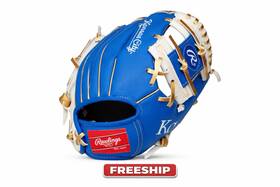 Bbb55 Rawlings Kansas City Royals Mlb Blue White Gold Leather Baseball Glove