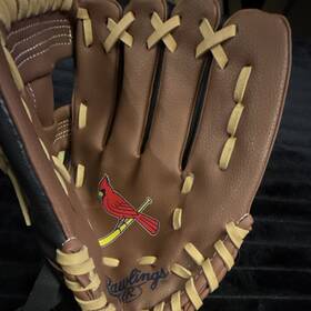 Bl955 Rawlings Kids St. Louis Cardinals Baseball Glove Leather Brown Black