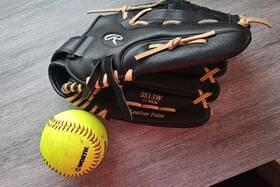 Esbs129 Rawlings The Gold Glove Co Softball Ss13w Leather Rsb Series And 2 Softballs
