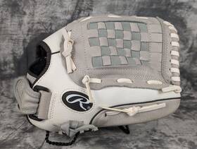 Fp12gwds Rawlings Fastpitch Fielding Softball Glove 12 Inch Gray And White Rht