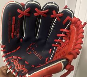 Gge1175nyt Rawlings Gg Elite Series Youth Leather Baseball Glove 11.75 Inch Navy/red/white Mlb Gge1175nyt Rawlings Gg Elite Series Youth Leather Baseball Glove 11.75 Inch Navy/red/white Mlb