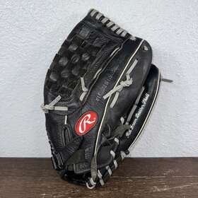 Gso1300 Rawlings 13 Inch Baseball Glove Rht Leather Fastback Model Black Mitt Rare