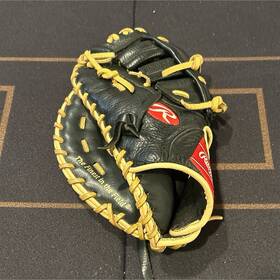 H115traw Rawlings 11 1/2 Inch Black Leather Baseball Glove All Shell