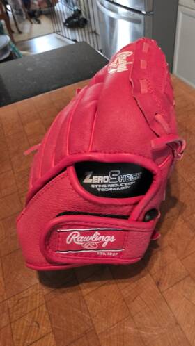 H120s-reg Rawlings H120s Reg Red Leather Baseball Softball Glove Zero Shock 5 Finger