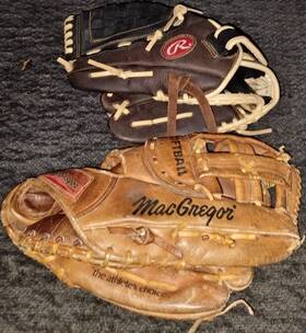Gx58 Rawlings Macgregor And Full Grain Leather Baseball Softball Gloves