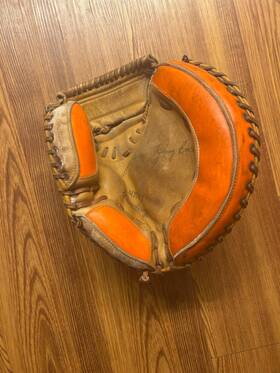 Mj77t Rawlings Johnny Bench Catchers Mitt Glove Deep Well Pocket Orange Sides