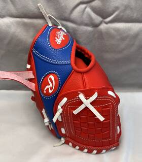 P191sr Rawlings Youth Baseball Glove Red Blue 9 Inch Rh Throw Kids Mlb Logo New