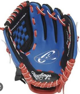 Pl85by Rawlings Kidsft Players Series 8.5 Inch Youth T-ball Baseball Glove Blue/red/black