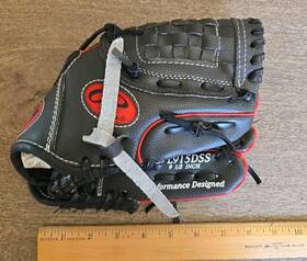 Pl915dss Rawlings Youth Baseball Glove Players Series 9.5 Inch Black Red See Descrip