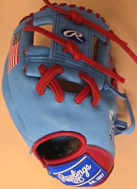Pro204-2 Rawlings Heart Of The Hide Baseball Glove Rht 11.5 Inch Red/blue