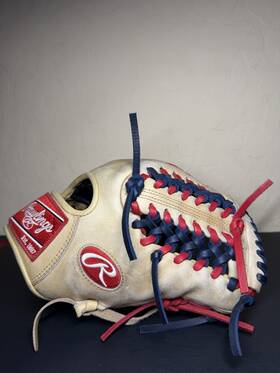 Pro204w-2cr Rawlings Heart Of The Hide 11.75 Inch Infield Glove Beige Red Blue Pro204w-2cr Rawlings Heart Of The Hide 11.75 Inch Infield Glove Beige Red Blue