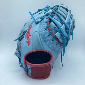 Prordct-10cbs Rawlings Heart Of The Hide First Base Mitt Glove Blue Red 13 Inch Rht