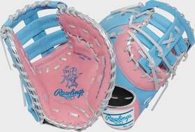 Prordct-10pcbs Rawlings Heart Of The Hide Exclusive First Base Mitt Glove Blue Pink 13 Inch Rht