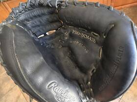 Proscm41b Rawlings Black Heart Of The Hide Gold Glove Catchers Mitt Lite Toe 34 Inch