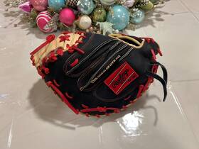 Proym4-23 Rawlings Heart Of Hide Catchers Mitt Red/black/tan