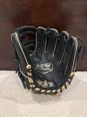 Rawlings R2g115bgf R9 Infield Training Glove 9.5 Inch Right Hand Leather Black/gold