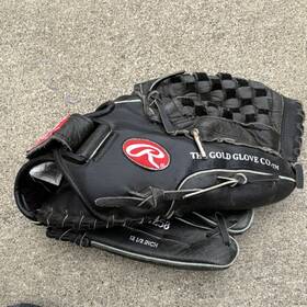 Rldp125b Rawlings Black Leather Baseball Softball Glove 12 1/2 Inch Full Finger Strap Rldp125b Rawlings Black Leather Baseball Softball Glove 12 1/2 Inch Full Finger Strap