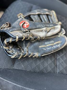 Rsg9b Rawlings Baseball Glove Vintage Black Leather Rht Edge-u-cated Heel Worn