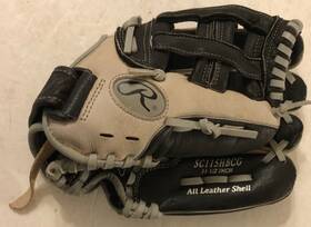 Sc115hbccg Rawlings Boys Black 11.5 Inch Baseball Leather Glove Right Throw