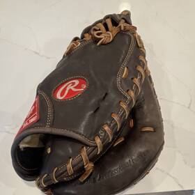 Rawlings Scm33 33 Inch Brown Leather Catchers Mitt Baseball Glove