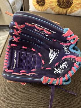 Scsb110pu Rawlings 11 Inch Sure Catch Youth Softball Glove Purple Pink Blue Rh Throw