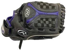 St1200fpur Rawlings 12 Inch Leather Storm Baseball Glove Purple/black For Righty