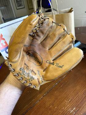 Tg84 Rawlings Charlie Neal Trap-eze Model Made In Usa Vintage Baseball Glove
